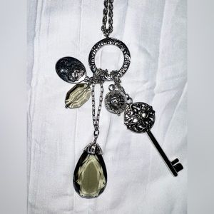 Silver 32 inch necklace with charms